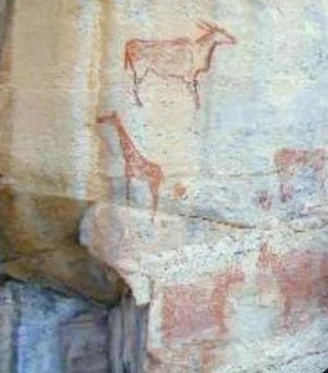 Affioramenti rocciosi di Tsodilo Hills sopra la pianura del Kalahari in Botswana.