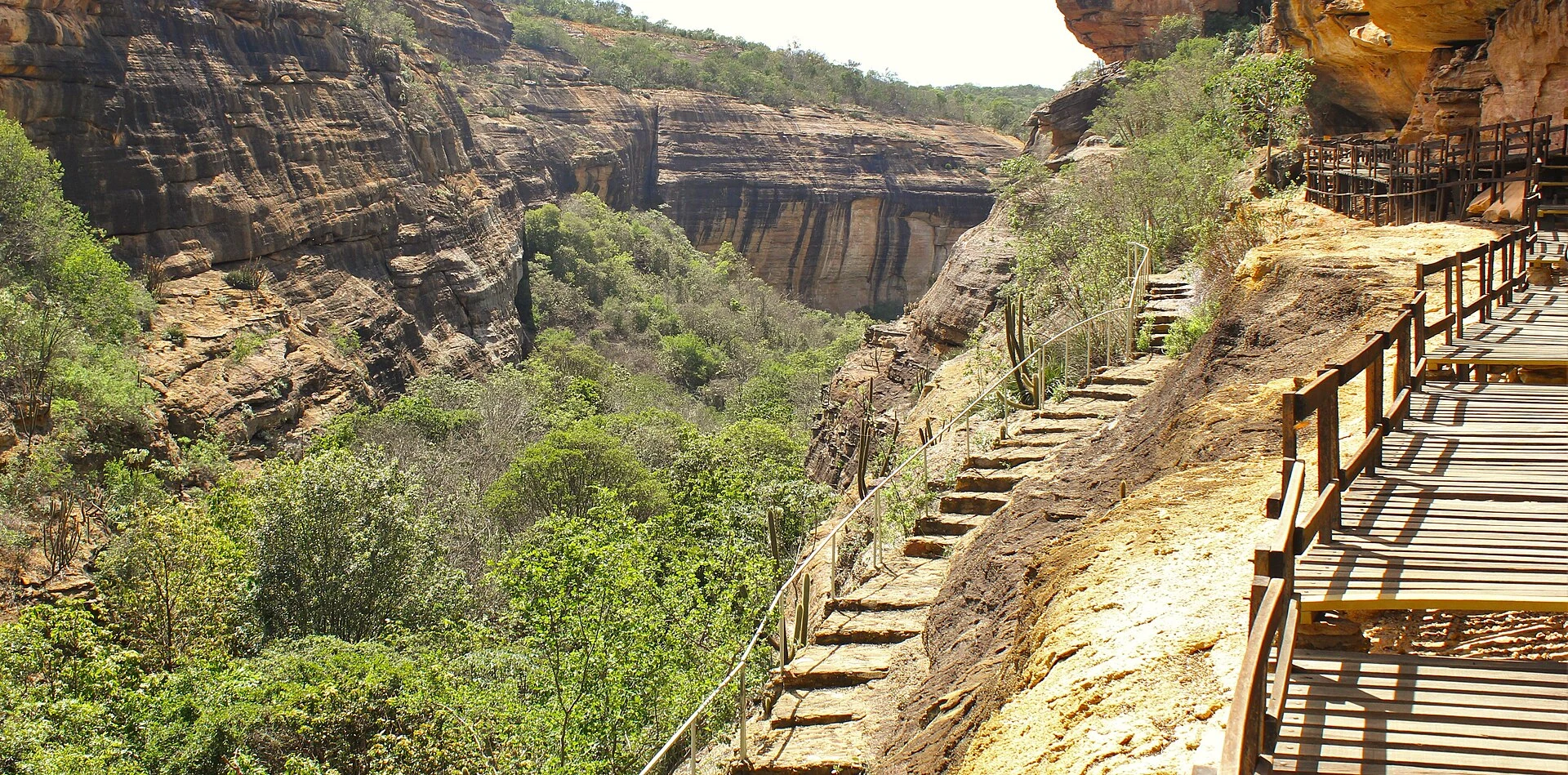 Formazioni di arenaria e vegetazione di caatinga nella Serra da Capivara.