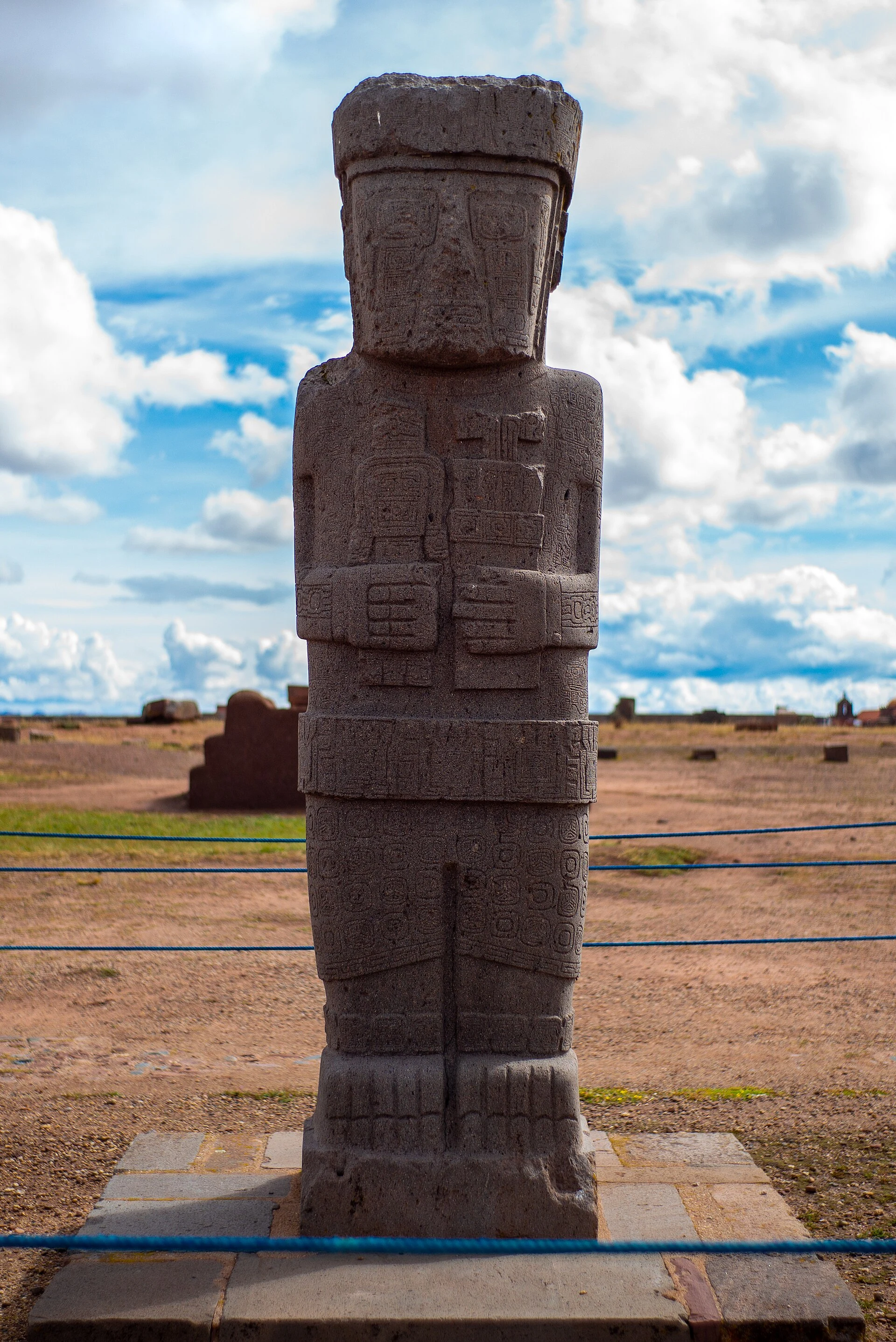 Walls and carved heads in Tiwanaku’s Semi-subterranean Temple.