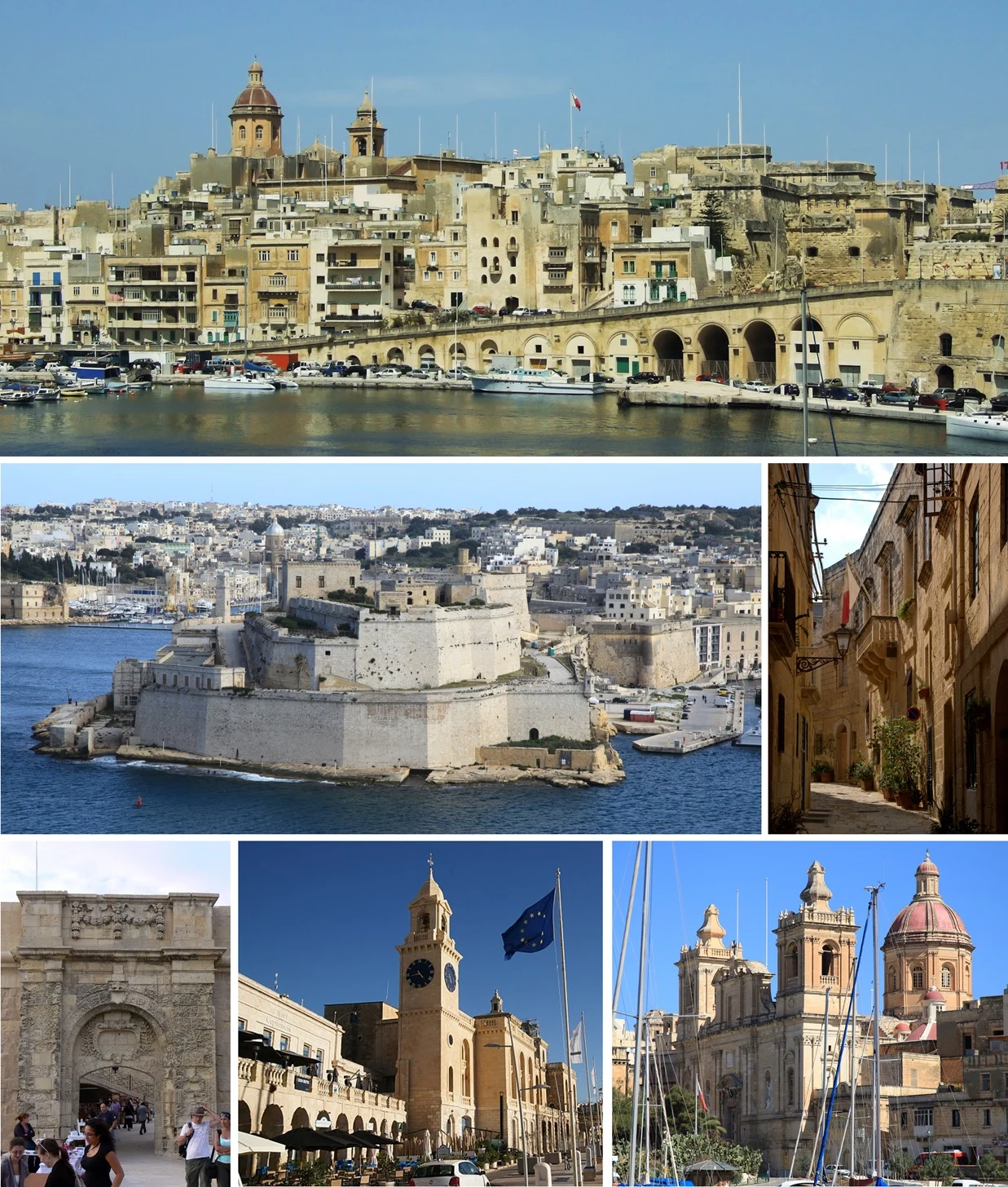 Forte Sant'Angelo e fortificazioni di Birgu sul Grand Harbour.
