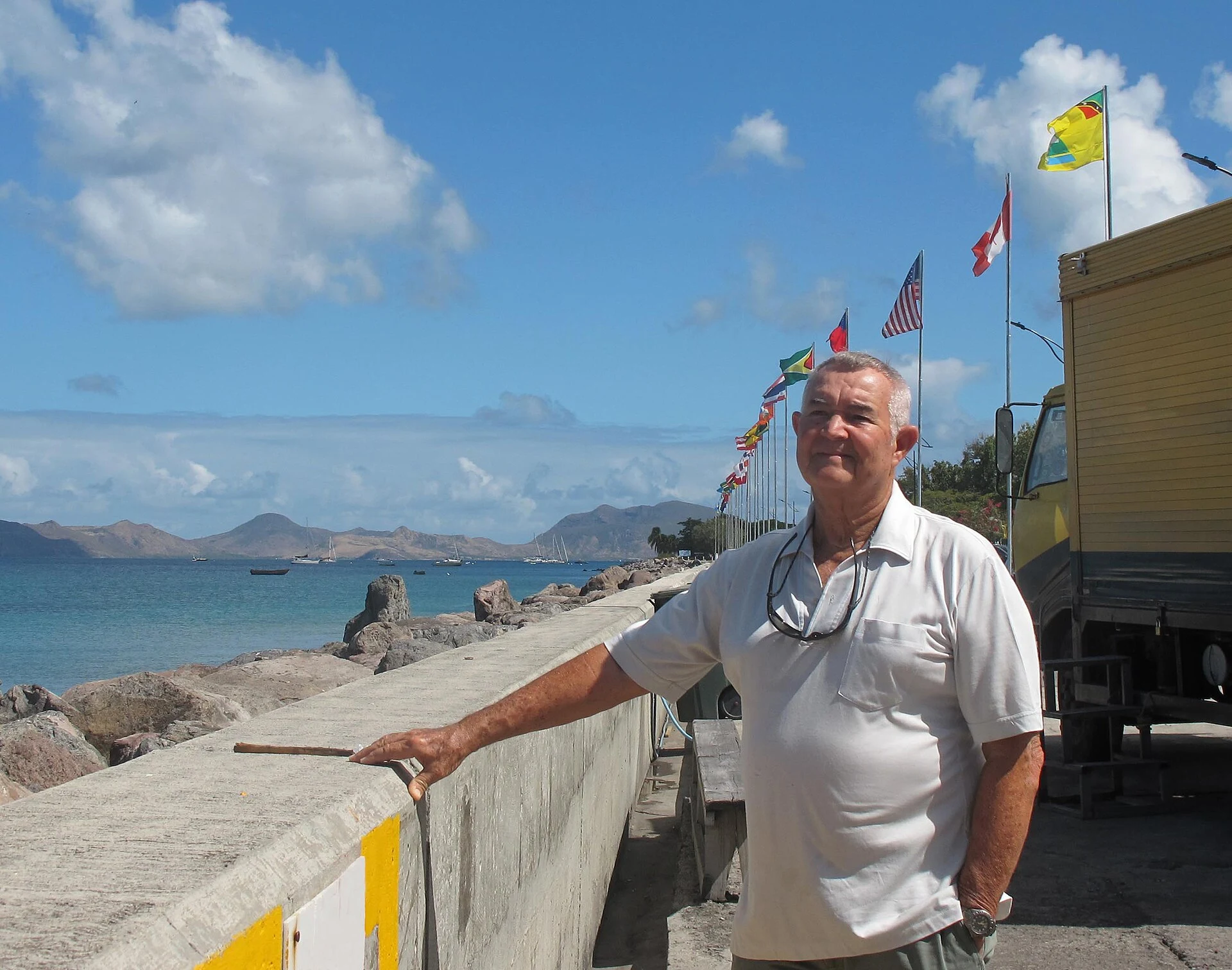 Rue historique de Charlestown, à Nevis, près du Musée d’histoire de Nevis