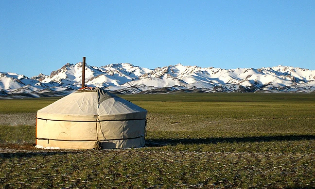 Mongolian text in an unidentifiable setting, as a visual reference to the language.