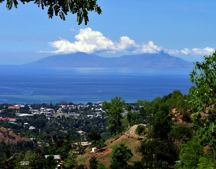Vista urbana de Díli, capital de Timor-Leste.