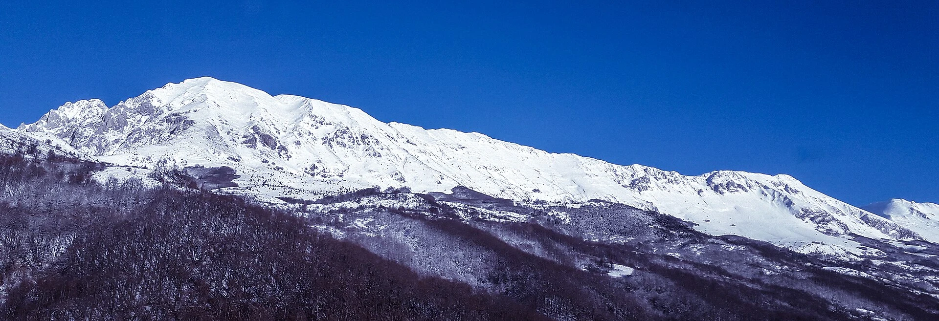 Vista da Dragoš Sedlo sulla foresta di Perućica e sulla cascata Skakavac.