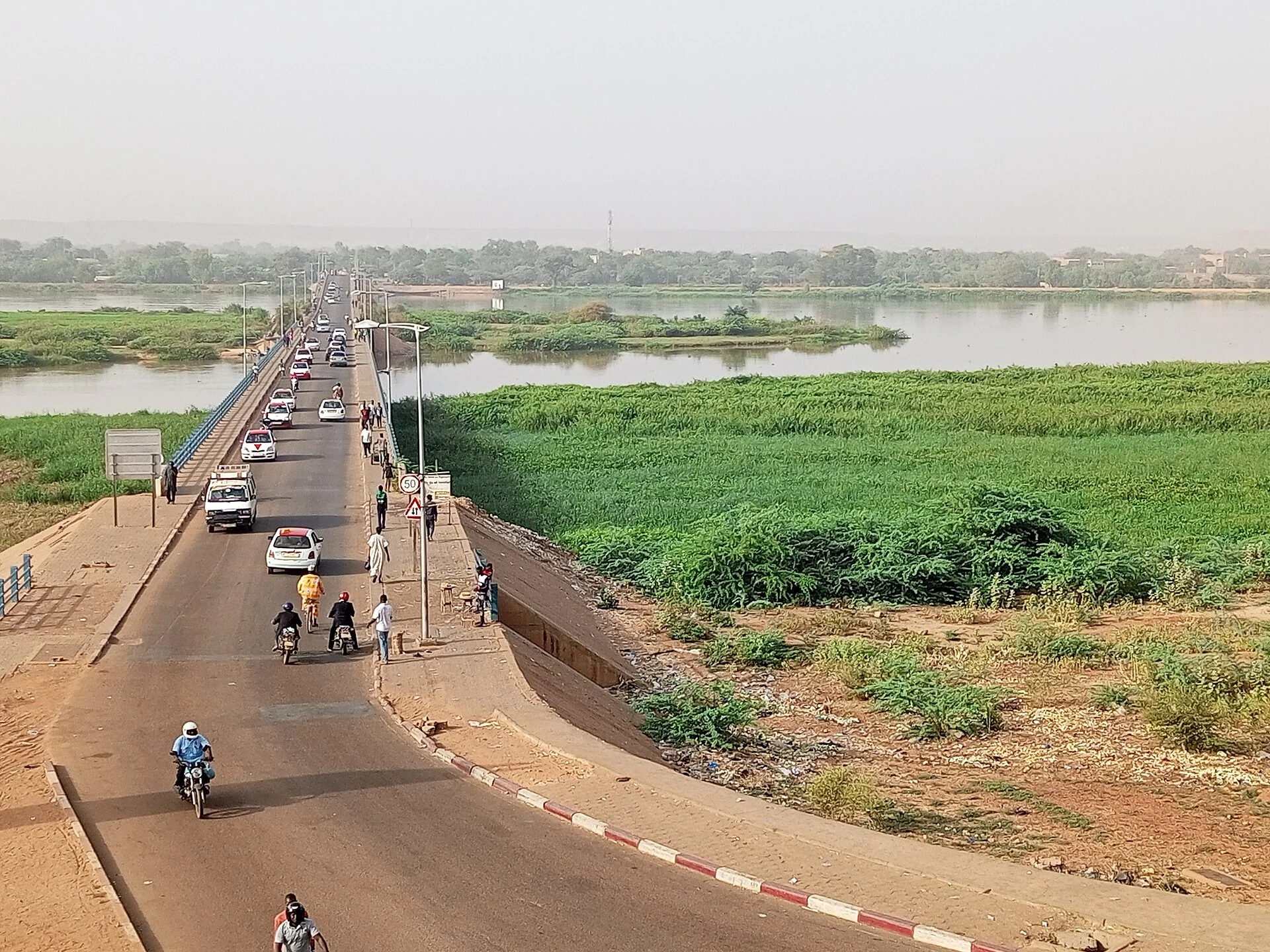 Identifiable urban view of Niamey, the capital of Niger.