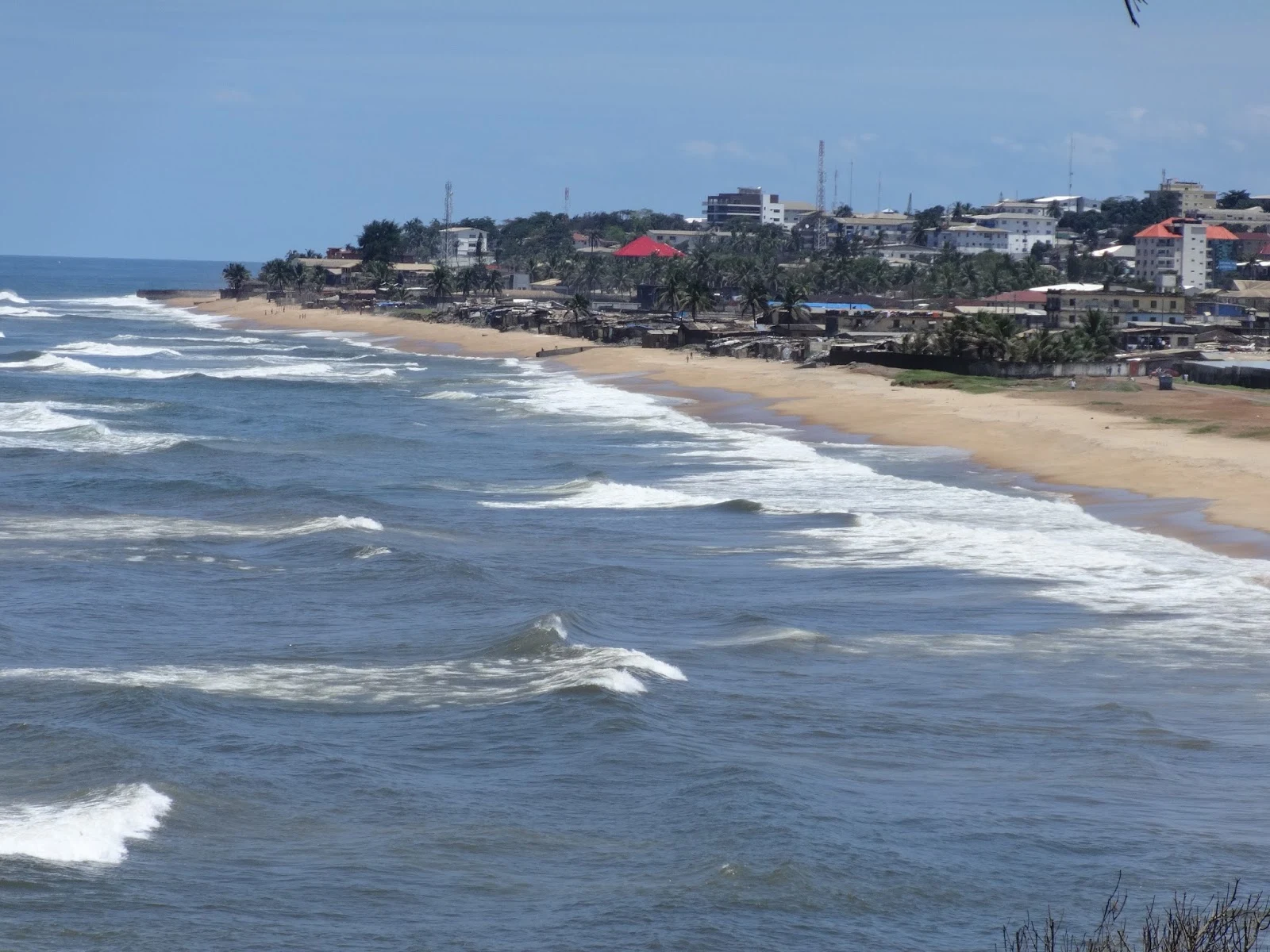 Atlantic coastline as geographic context for Liberia, not attributed to a specific beach.