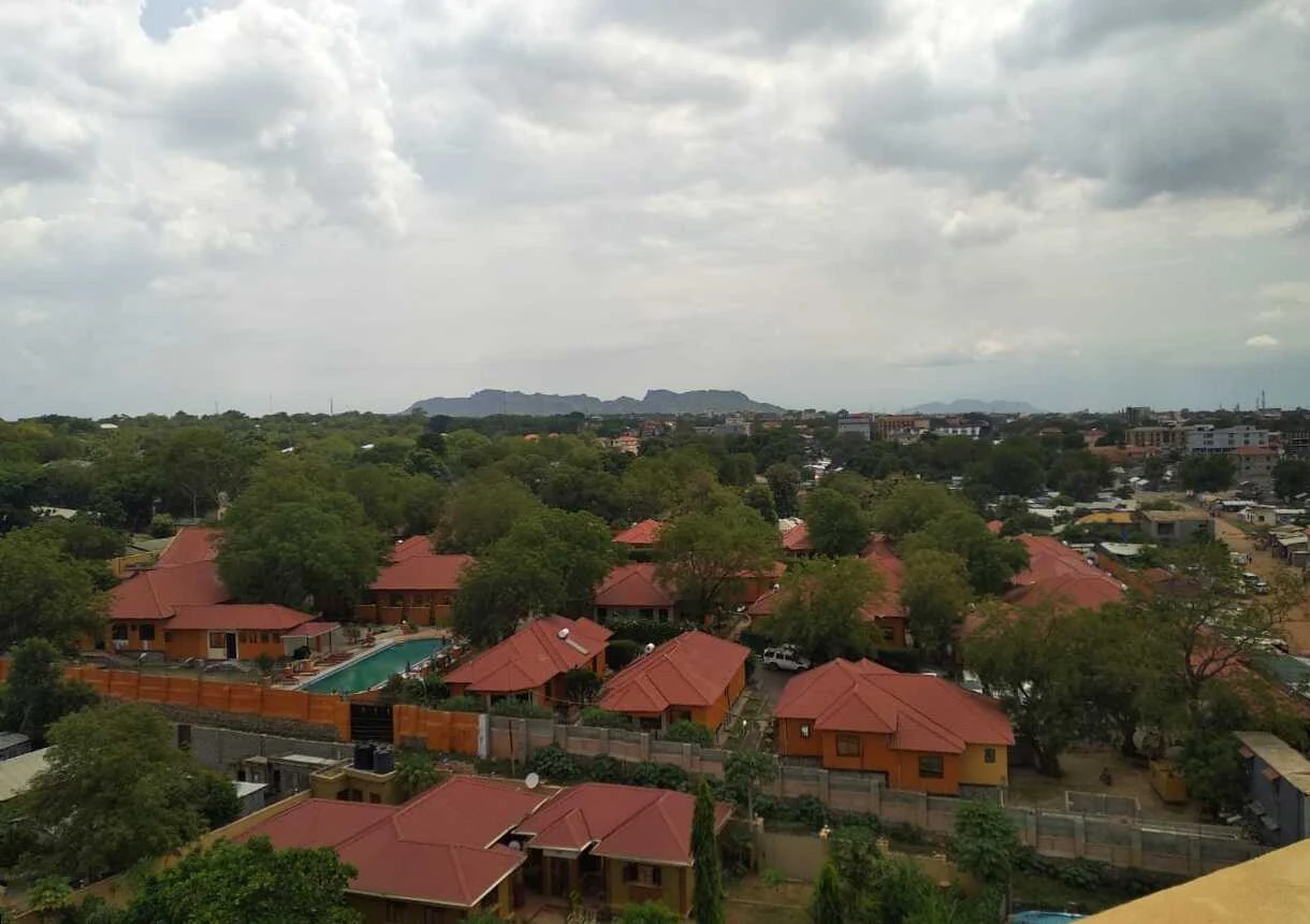 Identifiable urban view of Juba, the capital of South Sudan.